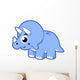 Cute Illustration Triceratops Dinosaur Wall Decal