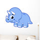 Cute Illustration Triceratops Dinosaur Wall Decal