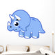 Cute Illustration Triceratops Dinosaur Wall Decal