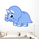 Cute Illustration Triceratops Dinosaur Wall Decal