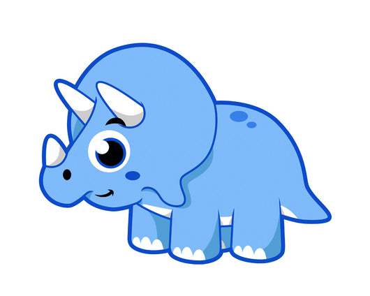Cute Illustration Triceratops Dinosaur Wall Decal