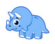 Cute Illustration Triceratops Dinosaur Wall Decal