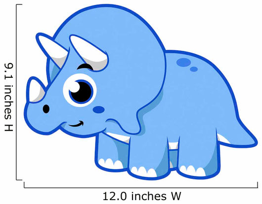 Cute Illustration Triceratops Dinosaur Wall Decal