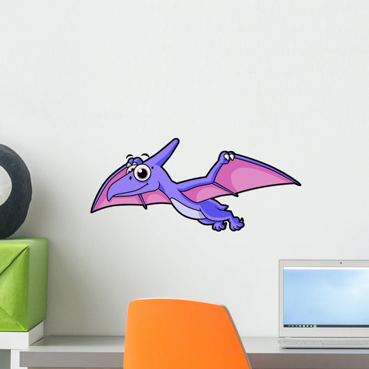 Cute Illustration Flying Pterodactyl Wall Decal