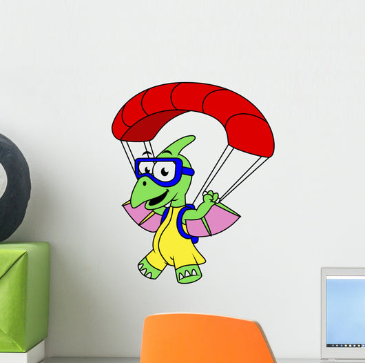Illustration Pterodactyl Parachuting Wall Decal
