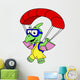 Illustration Pterodactyl Parachuting Wall Decal