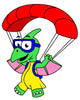 Illustration Pterodactyl Parachuting Wall Decal