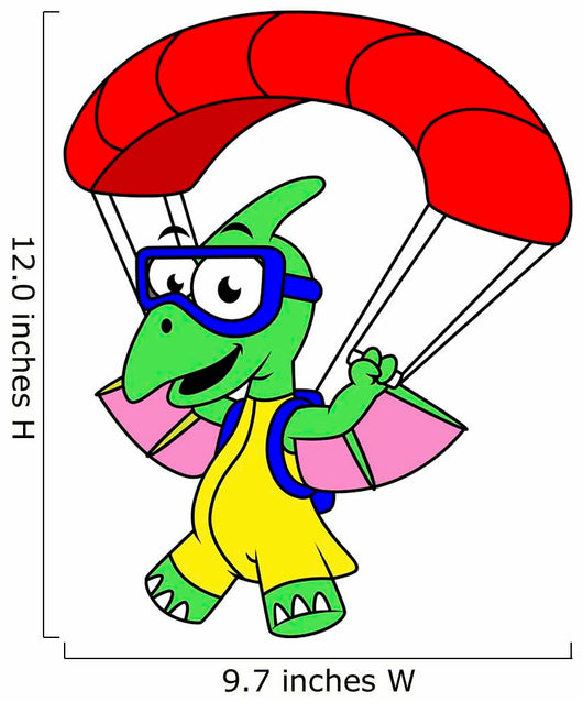 Illustration Pterodactyl Parachuting Wall Decal