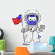 Illustration Parasaurolophus Astronaut Holding Wall Decal