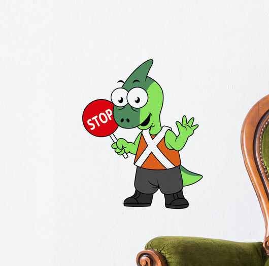 Illustration Parasaurolophus Traffic Enforcer Wall Decal