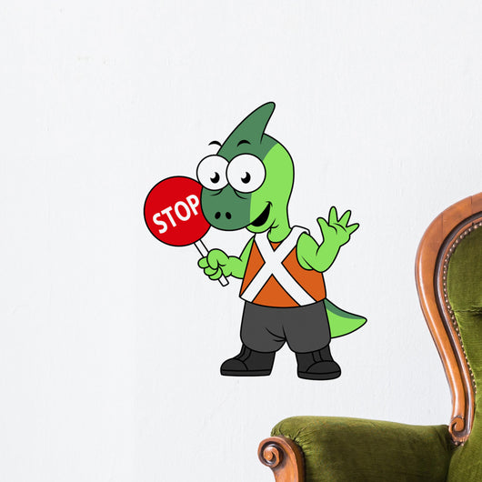 Illustration Parasaurolophus Traffic Enforcer Wall Decal