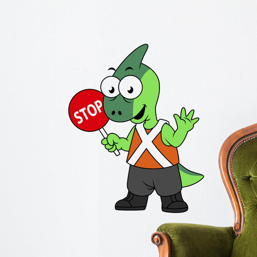 Illustration Parasaurolophus Traffic Enforcer Wall Decal