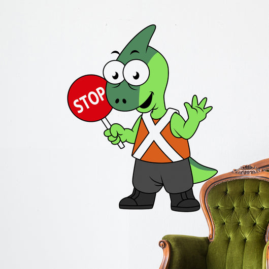 Illustration Parasaurolophus Traffic Enforcer Wall Decal