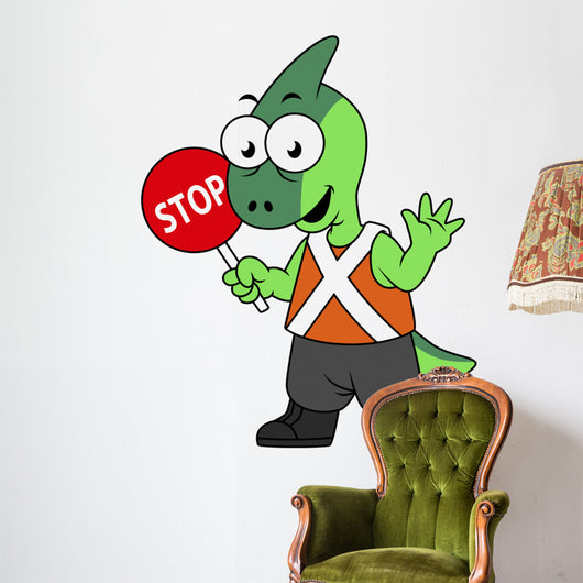 Illustration Parasaurolophus Traffic Enforcer Wall Decal