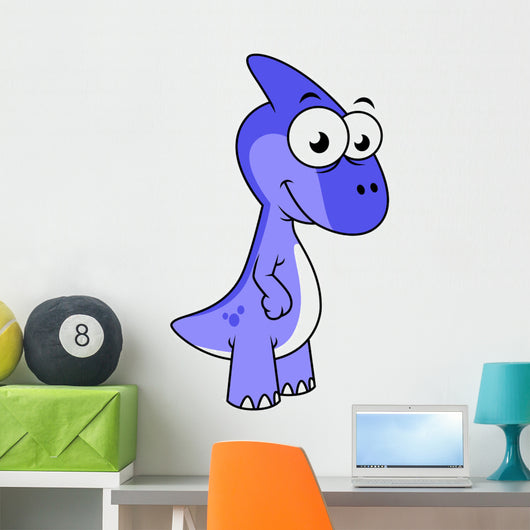 Cute Illustration Parasaurolophus Dinosaur Wall Decal Design 2