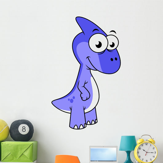 Cute Illustration Parasaurolophus Dinosaur Wall Decal Design 2