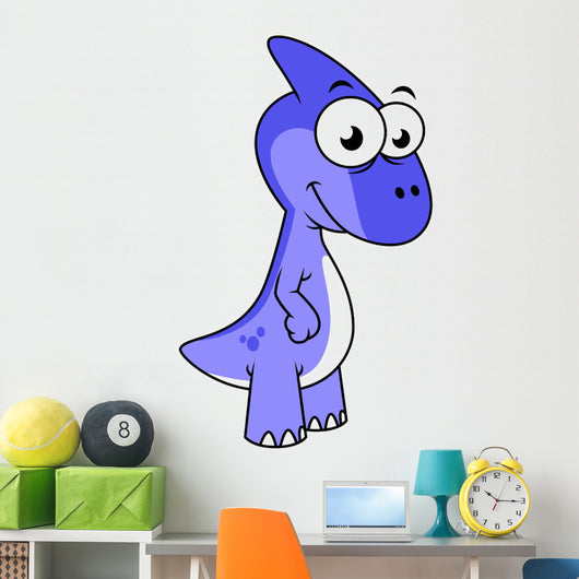 Cute Illustration Parasaurolophus Dinosaur Wall Decal Design 2