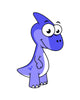Cute Illustration Parasaurolophus Dinosaur Wall Decal Design 2
