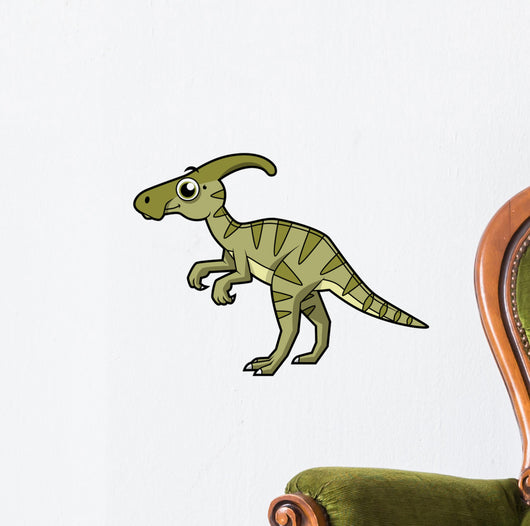 Cute Illustration Parasaurolophus Dinosaur Wall Decal Design 1