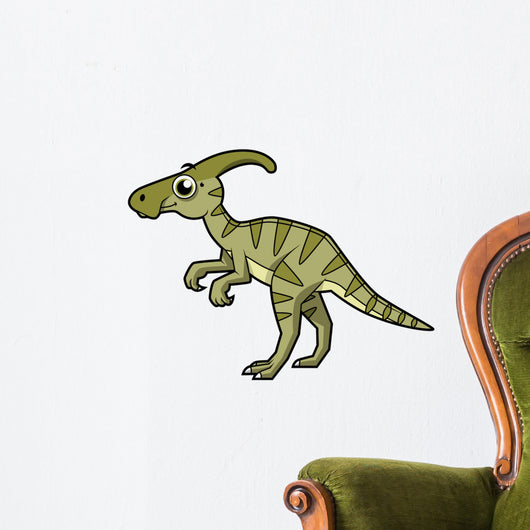 Cute Illustration Parasaurolophus Dinosaur Wall Decal Design 1