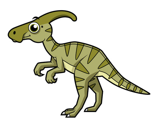Cute Illustration Parasaurolophus Dinosaur Wall Decal Design 1