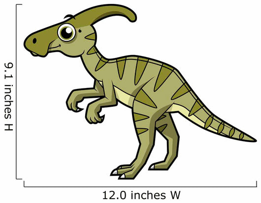 Cute Illustration Parasaurolophus Dinosaur Wall Decal Design 1