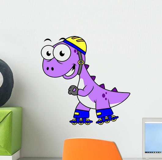 Illustration Skating Tyrannosaurus Rex Wall Decal