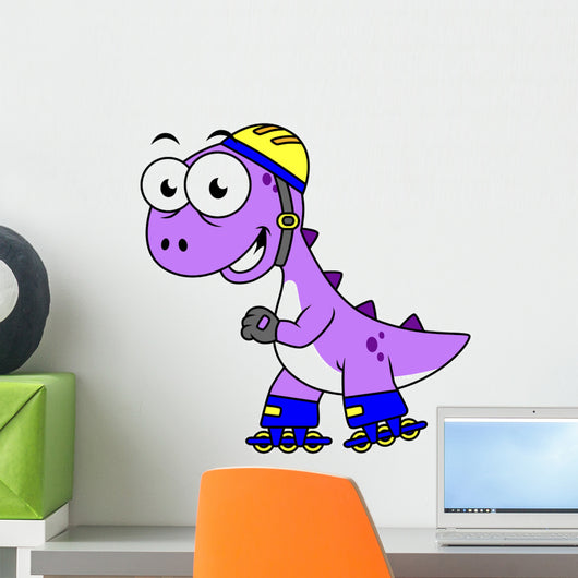 Illustration Skating Tyrannosaurus Rex Wall Decal