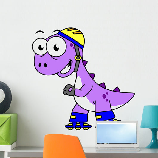 Illustration Skating Tyrannosaurus Rex Wall Decal