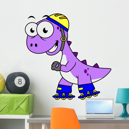 Illustration Skating Tyrannosaurus Rex Wall Decal