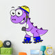 Illustration Skating Tyrannosaurus Rex Wall Decal