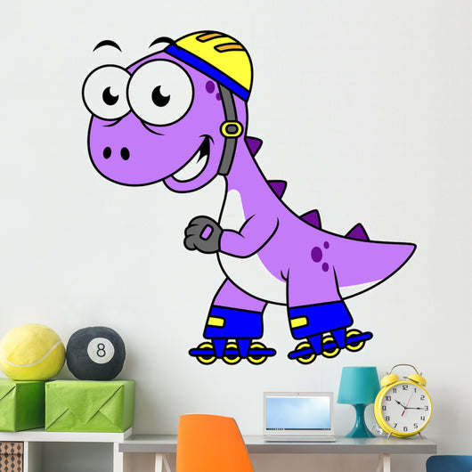 Illustration Skating Tyrannosaurus Rex Wall Decal