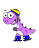 Illustration Skating Tyrannosaurus Rex Wall Decal