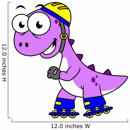 Illustration Skating Tyrannosaurus Rex Wall Decal
