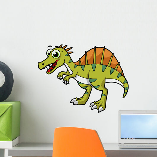 Cute Illustration Smiling Spinosaurus Wall Decal