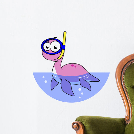 Illustration Snorkeling Loch Ness Wall Decal