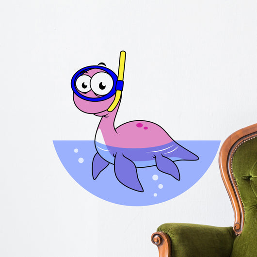 Illustration Snorkeling Loch Ness Wall Decal
