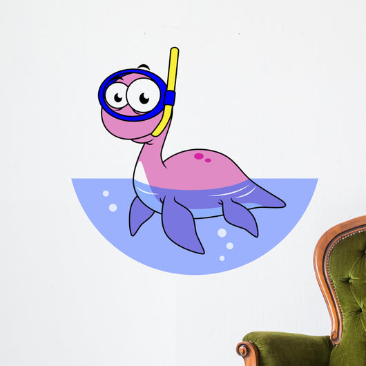 Illustration Snorkeling Loch Ness Wall Decal