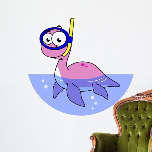 Illustration Snorkeling Loch Ness Wall Decal