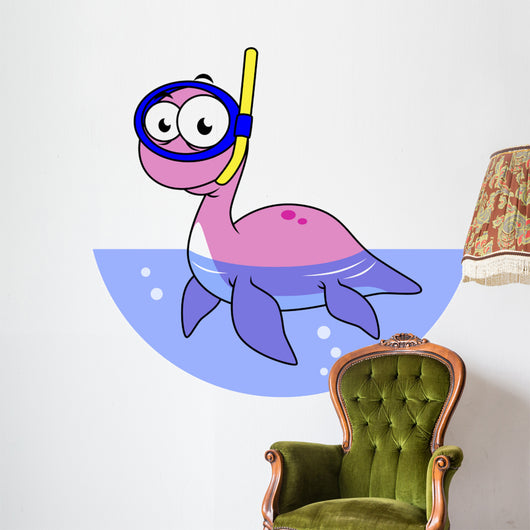 Illustration Snorkeling Loch Ness Wall Decal