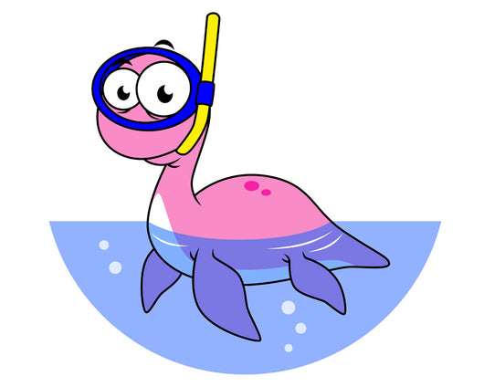 Illustration Snorkeling Loch Ness Wall Decal
