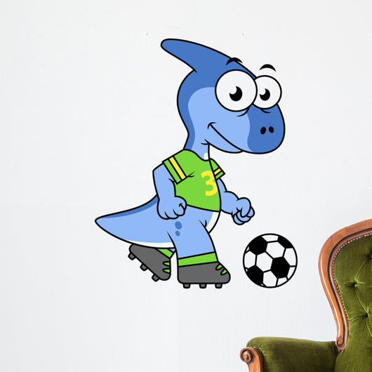 Cute Illustration Parasaurolophus Playing Wall Decal