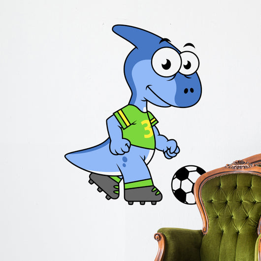 Cute Illustration Parasaurolophus Playing Wall Decal