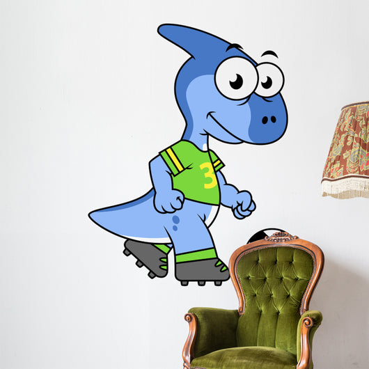 Cute Illustration Parasaurolophus Playing Wall Decal