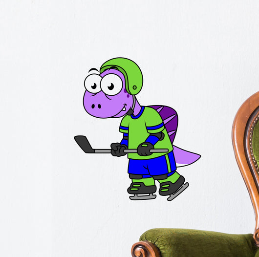Illustration Spinosaurus Hockey Player Wall Decal