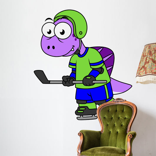 Illustration Spinosaurus Hockey Player Wall Decal