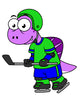 Illustration Spinosaurus Hockey Player Wall Decal