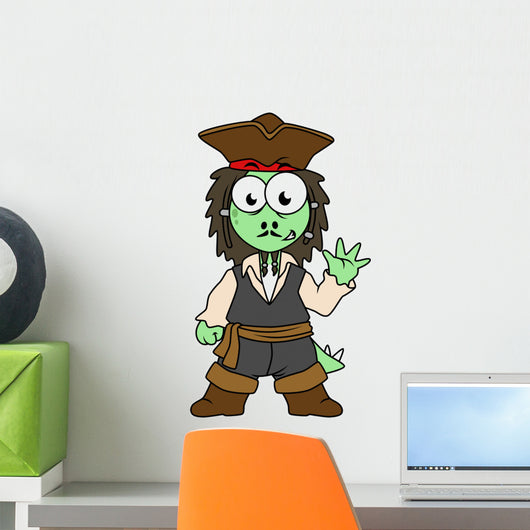 Illustration Stegosaurus Pirate Jack Wall Decal