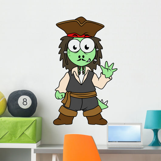 Illustration Stegosaurus Pirate Jack Wall Decal