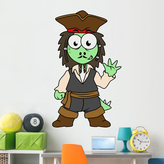 Illustration Stegosaurus Pirate Jack Wall Decal